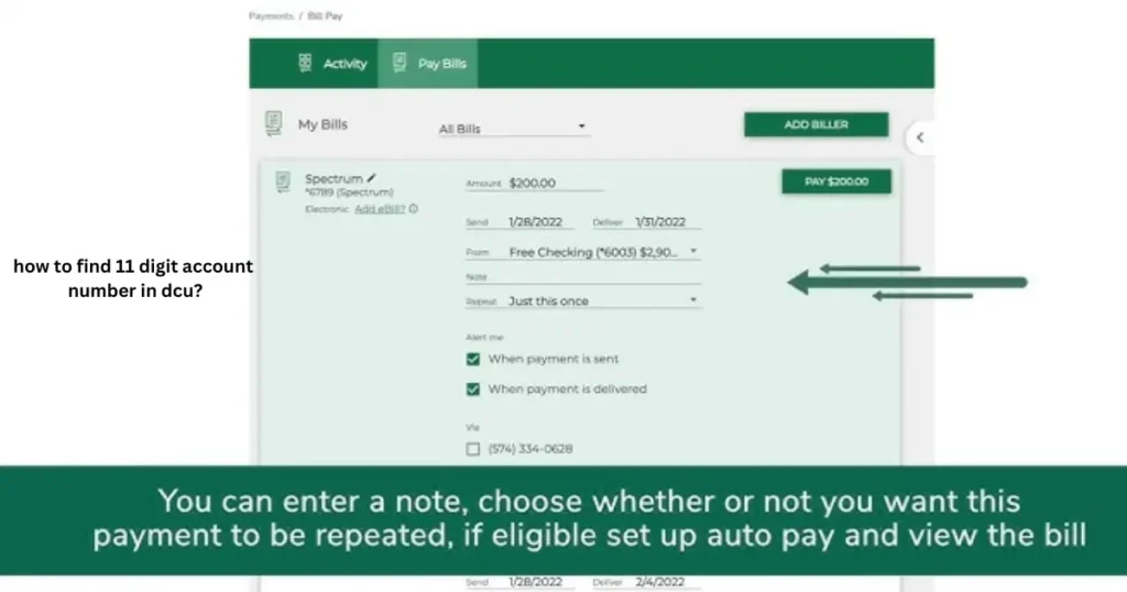 how to find 11 digit account number in dcu