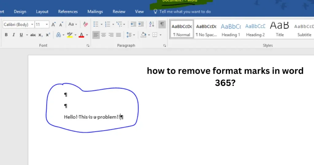 how to remove format marks in word 365